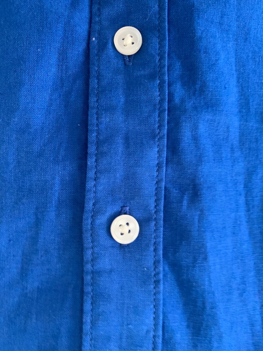 NWT- J.Crew Short-Sleeve Linen Blend Blue Button Down Top, Sz M - Picture 6 of 6